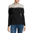 Project Runway Ruffle Shoulder Lace Top