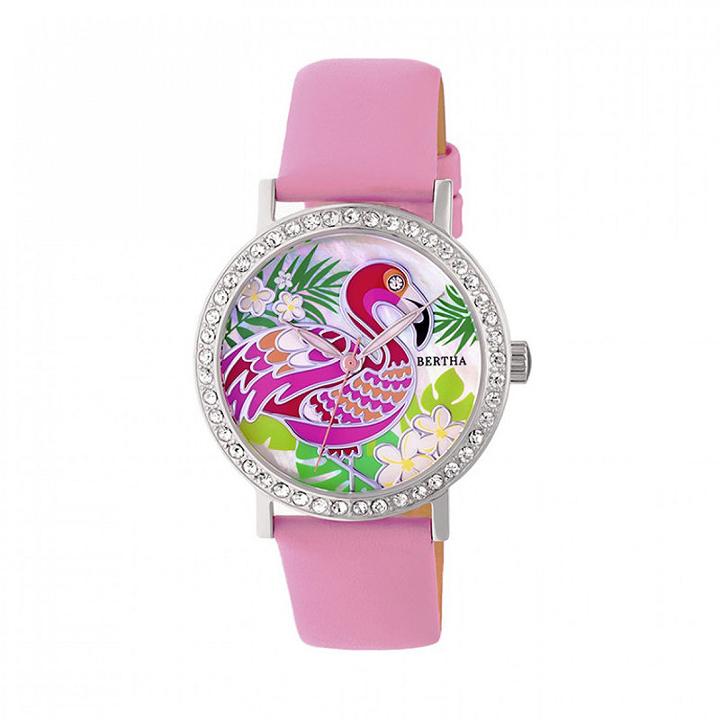 Bertha Unisex Pink Strap Watch-bthbr7702