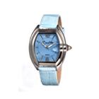 Bertha Womens Chloe Mother-of-pearl Powder Blue Leather-band Swiss Watchbthbr3404