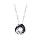Crystal Sophistication&trade; Jet And Clear Crystal-accent Knot Pendant Necklace