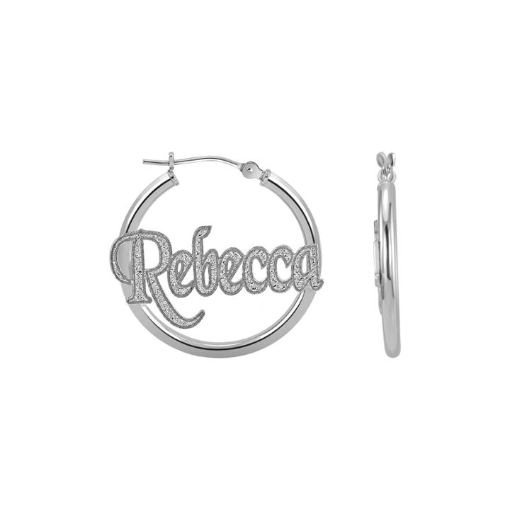 Personalized Sterling Silver Name Hoop Earrings