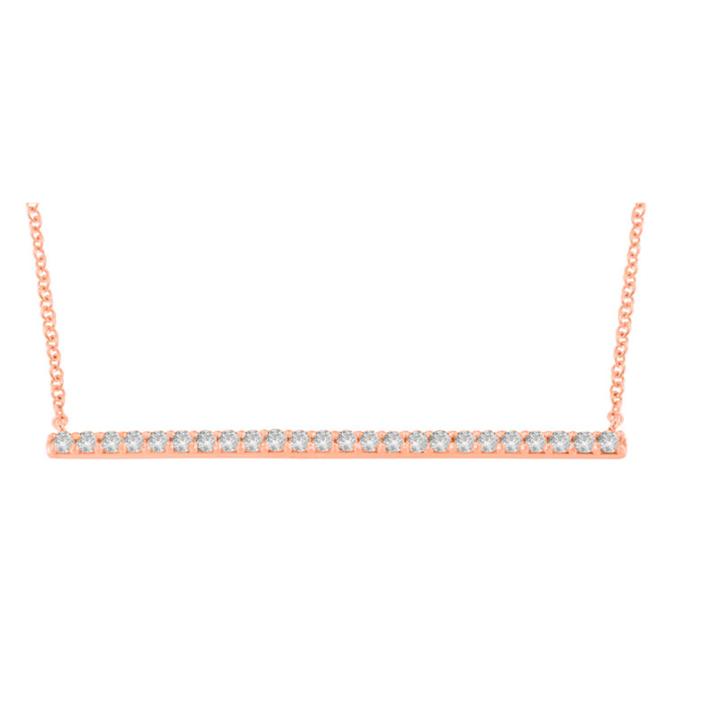 Womens 1/3 Ct. T.w. White Diamond 10k Rose Gold Pendant Necklace