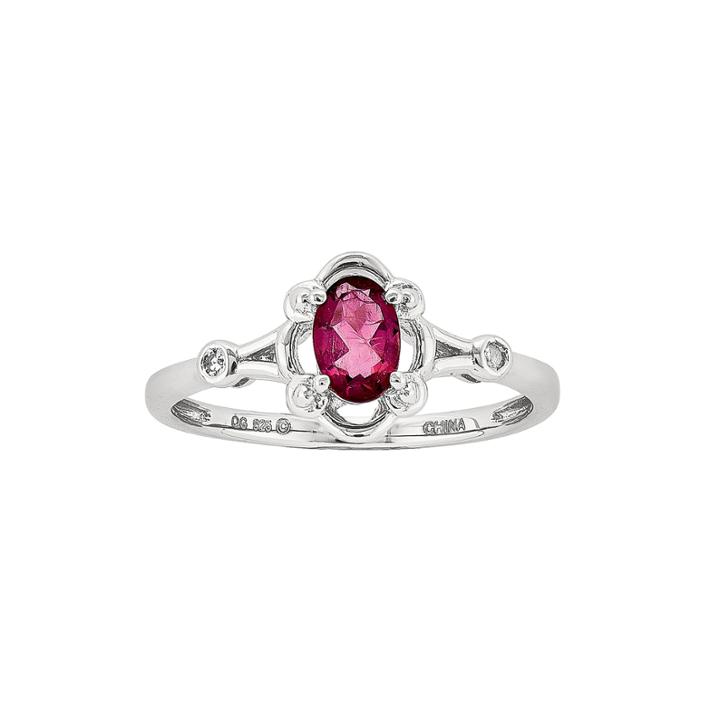 Womens Lab-created Red Ruby And Diamond Accent Ring In Sterling Silver
