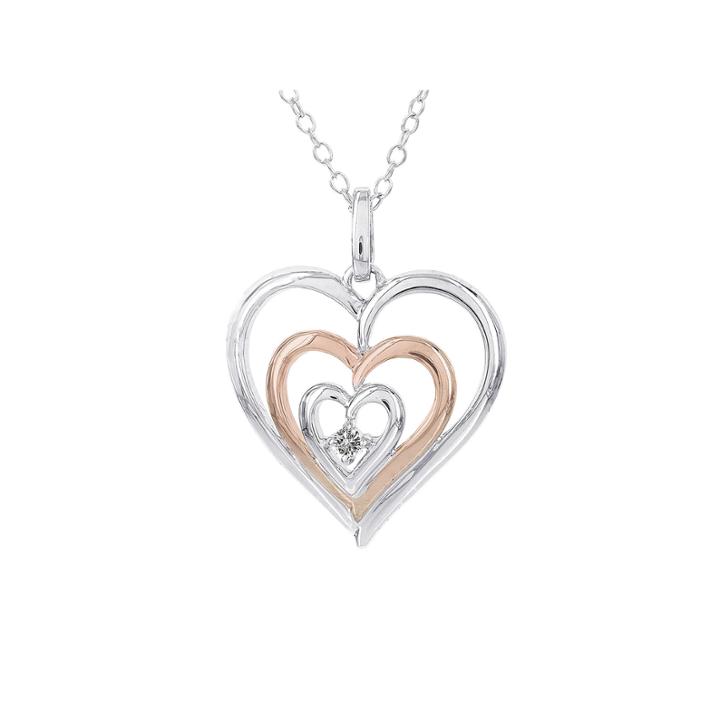 Womens 1/10 Ct. T.w. White Diamond Sterling Silver Gold Over Silver Pendant Necklace