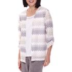 Alfred Dunner Acadia 3/4-sleeve Textured Layered Top