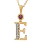 E Womens Genuine Red Garnet 14k Gold Over Silver Pendant Necklace