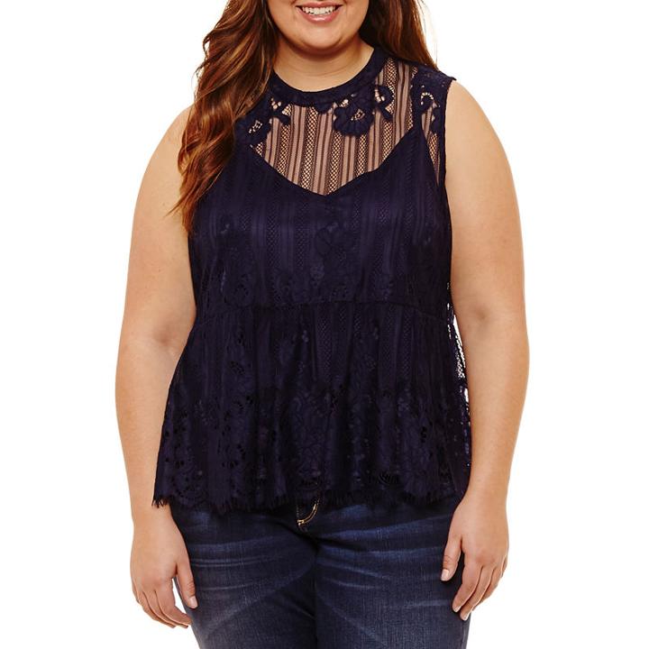 Arizona Lace Tank Top-juniors Plus
