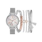 Fashion Watches Womens Silver-tone Watch Boxed Set
