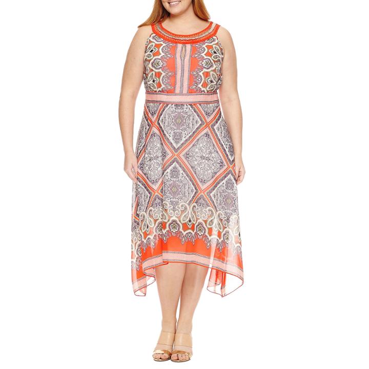 Studio 1 Sleeveless Embellished Fit & Flare Dress-plus