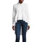 A.n.a Asymmetric Ruffle Hem Button Front Shirt