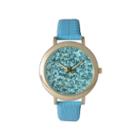 Olivia Pratt Womens Colored Metallic Stone Dial Turquoise Leather Watch 26359turquoise