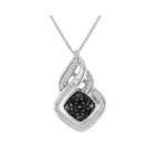 1/3 Ct. T.w. White & Color-enhanced Black Diamond Sterling Silver Pendant