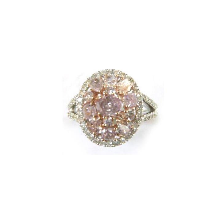 Womens 7/8 Ct. T.w. Genuine Pink Diamond 18k Gold Engagement Ring