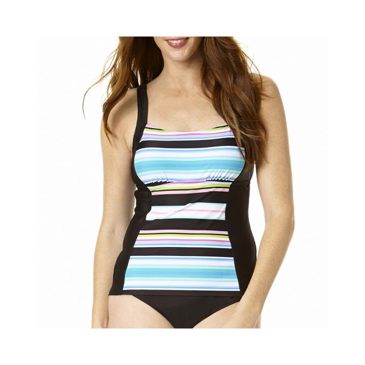 St. John's Bay Striped Tankini Swim Top