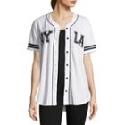 Flirtitude Ny La Short Sleeve Baseball Tee - Juniors