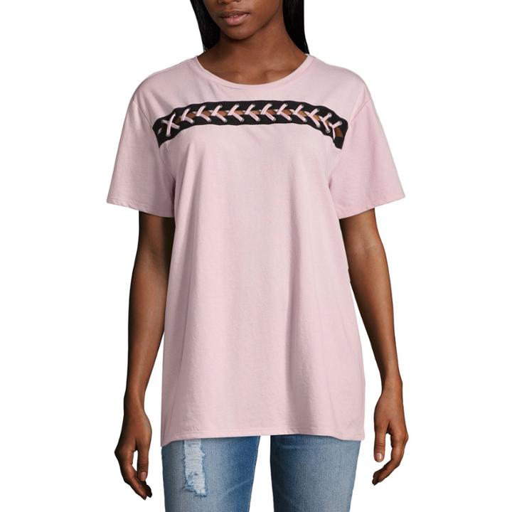Arizona Long Sleeve Round Neck T-shirt-womens Juniors