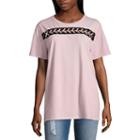 Arizona Long Sleeve Round Neck T-shirt-womens Juniors