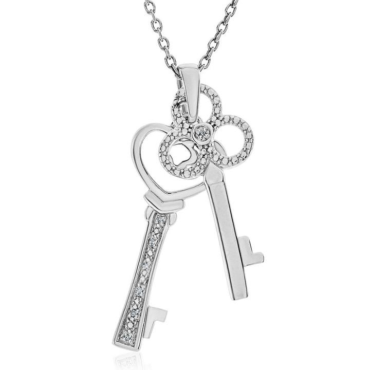 Womens Diamond Accent Genuine White Diamond Pendant