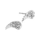 Crystal And Sterling Silver Wing Earrings
