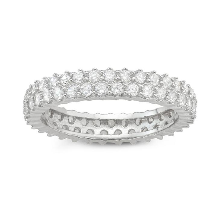 Womens 1/4 Ct. T.w. White Cubic Zirconia 14k Gold Over Silver Band