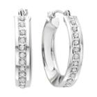 Diamond Fascination&trade; 14k White Gold Concave Hoop Earrings
