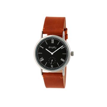 Simplify Mens Brown Strap Watch-sim5106