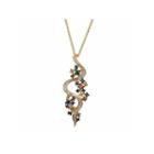 Levian Corp Le Vian Womens 1/2 Ct. T.w. Multi Color Diamond 14k Gold Pendant Necklace