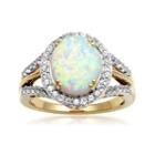 Lab-created Opal & White Sapphire Ring