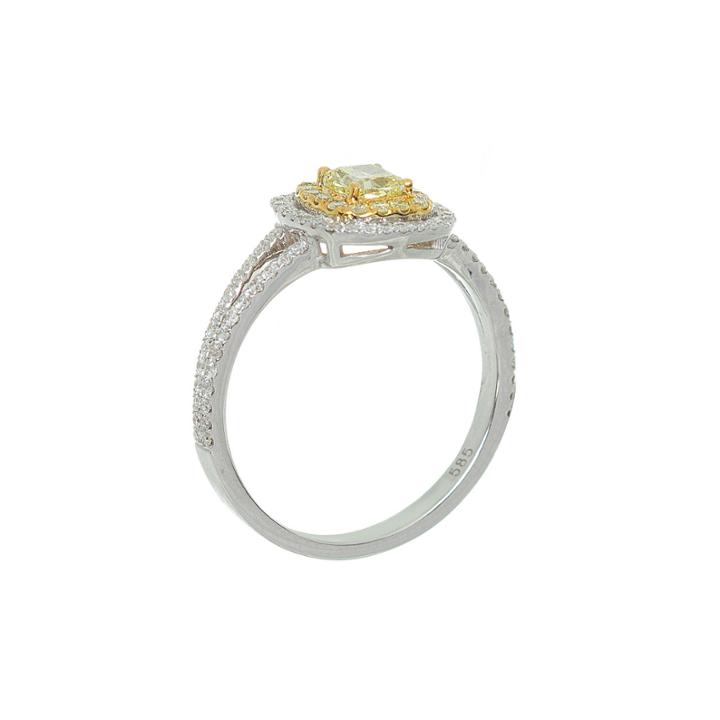 Womens 7/8 Ct. T.w. Genuine Princess Yellow Diamond 14k Gold Engagement Ring