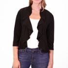 Nina Leonard Ruffle Front Bolero With Lace Back