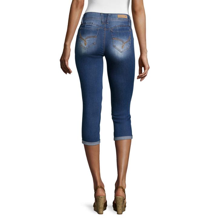 Ymi Wanna Betta Butt Roll-cuff Crop Jeans