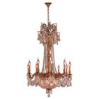 Winchester Collection 15 Light French Gold Finishand Golden Teak Crystal Chandelier