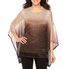 Onyx Nites 3/4 Sleeve Round Neck Knit Blouse