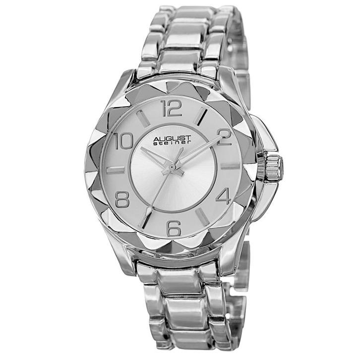 August Steiner Womens Silver Tone Strap Watch-as-8159ss