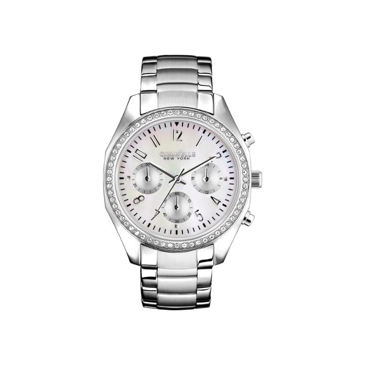 Caravelle New York Womens Mother-of-pearl Dial Silver-tone Watch 43l159
