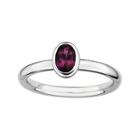 Personally Stackable Oval Genuine Rhodolite Ring