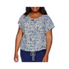 Liz Claiborne Dolman-sleeve Keyhole Peasant Blouse - Plus