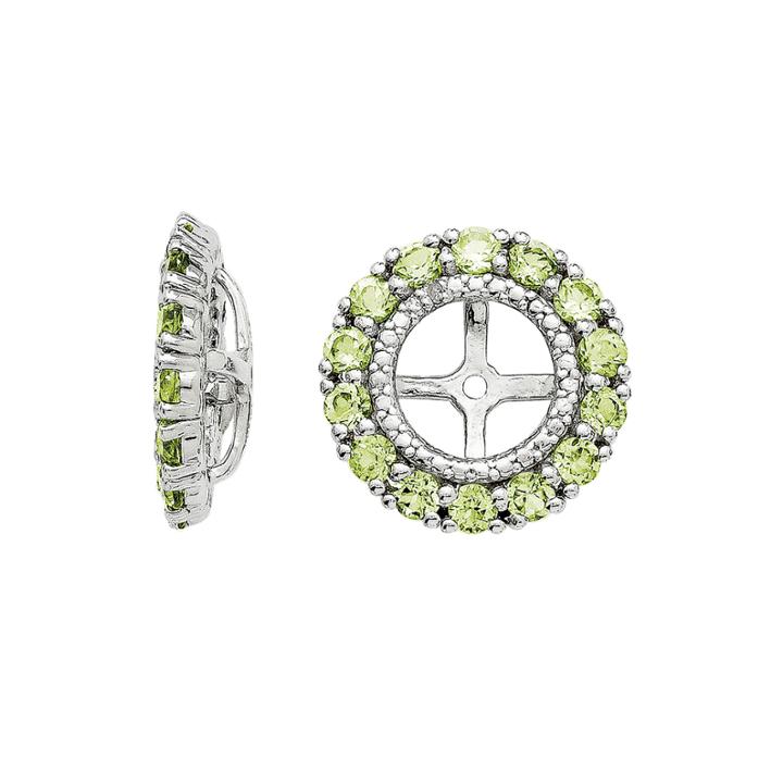 Diamond Accent And Genuine Peridot Sterling Silver Earring Jackets