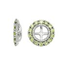 Diamond Accent And Genuine Peridot Sterling Silver Earring Jackets