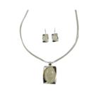 Mixit&trade; White Mother-of-pearl Silver-tone Earring And Necklace Set