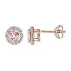 Pink Morganite & Diamond-accent Stud Earrings