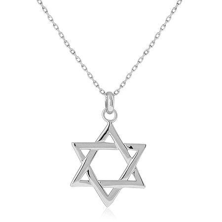 Sterling Silver Star Of David Pendant Necklace