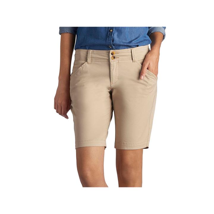 Lee 8 1/2 Straight Fit Twill Bermuda Shorts-petites