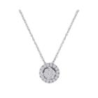 Diamond Blossom 1/5 Ct. T.w. Diamond 10k White Gold Halo Pendant Necklace