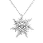Enchanted Disney Fine Jewelry Womens Diamond Accent Sterling Silver Rapunzel Twinkling Pendant Necklace