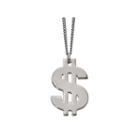 Mens Stainless Steel Money Sign Pendant