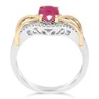 Womens 1/6 Ct. T.w. Lead Glass Filled Red Ruby 10k Gold Cocktail Ring