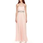 My Michelle Strapless Embellished-waist Long Dress