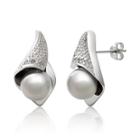 Cultured Freshwater Pearl And Diamond-accent Earrings
