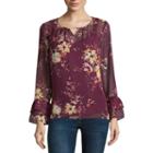 Alyx Long Sleeve Round Neck Woven Floral Blouse